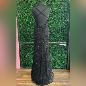 Primavera Couture Black Backless Dress